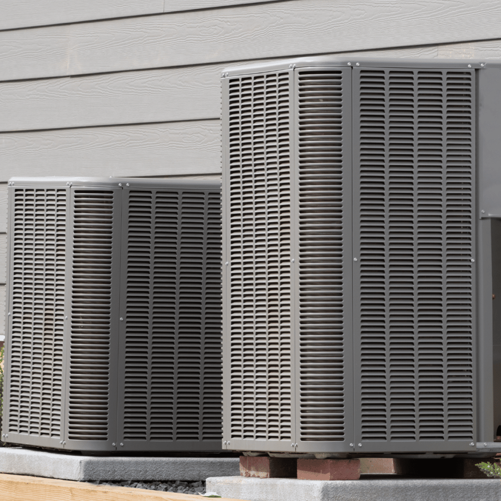 heat pumps positioned outside of home